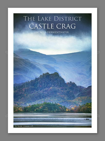 Lakeland Poster - Castle Crag across Derwentwater