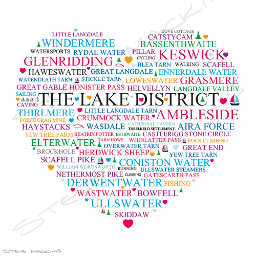 # Love The Lake District Heart Illustration